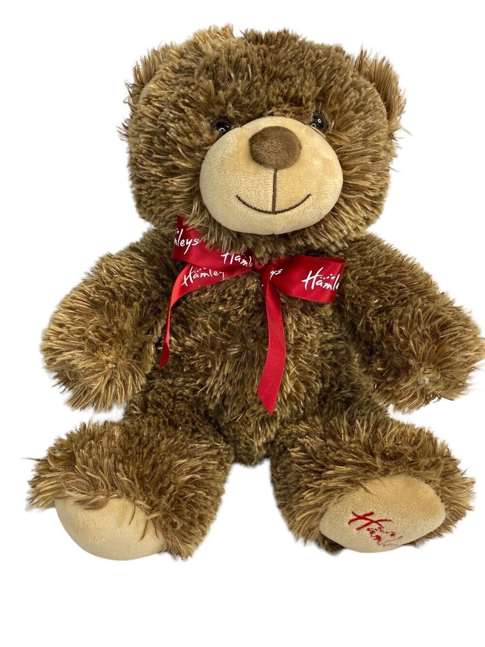HAMLEY'S Red Logo Bow Embroidered Foot Soft Plush Teddy Bear London